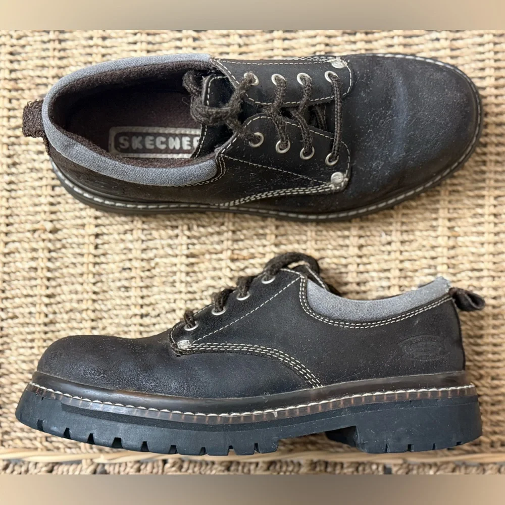 Vintage Skechers Y2K 90's Brown Platform Chunky Oxford Shoe's Women’s Size 8